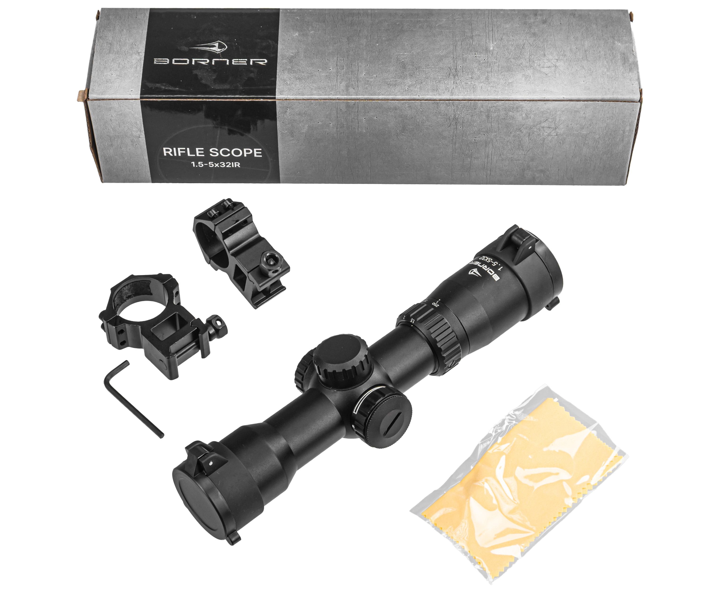 Прицел для арбалета оптический профессиональный 1,5-5х32 BORNER