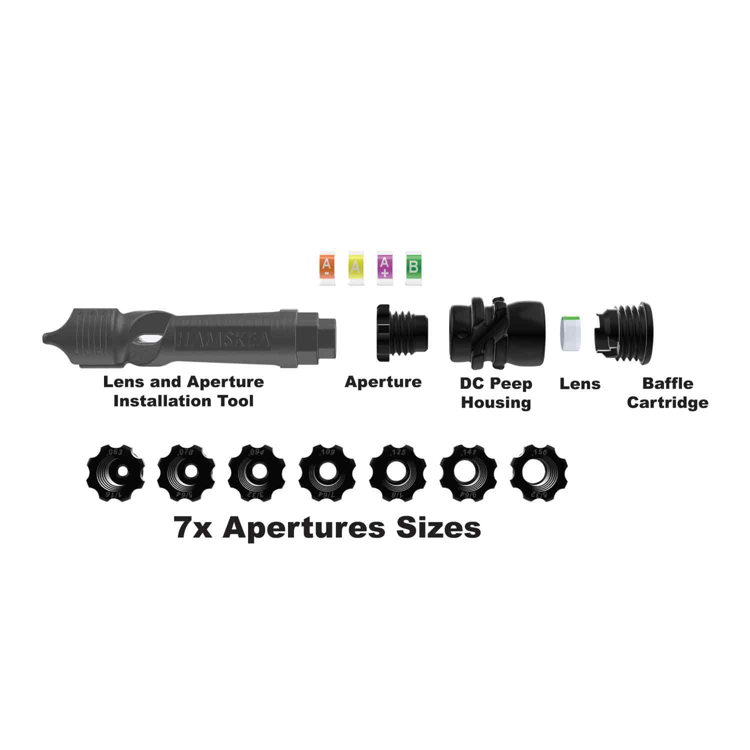 Пипсайт с набором апертур и линз Hamskea DC InSight Deluxe Peep System Kit